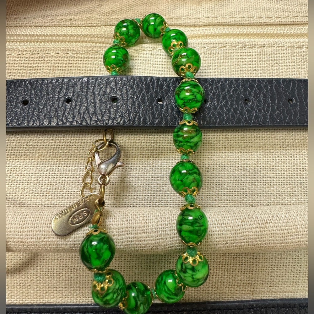 Italian SRM Murano glass bead bracelet